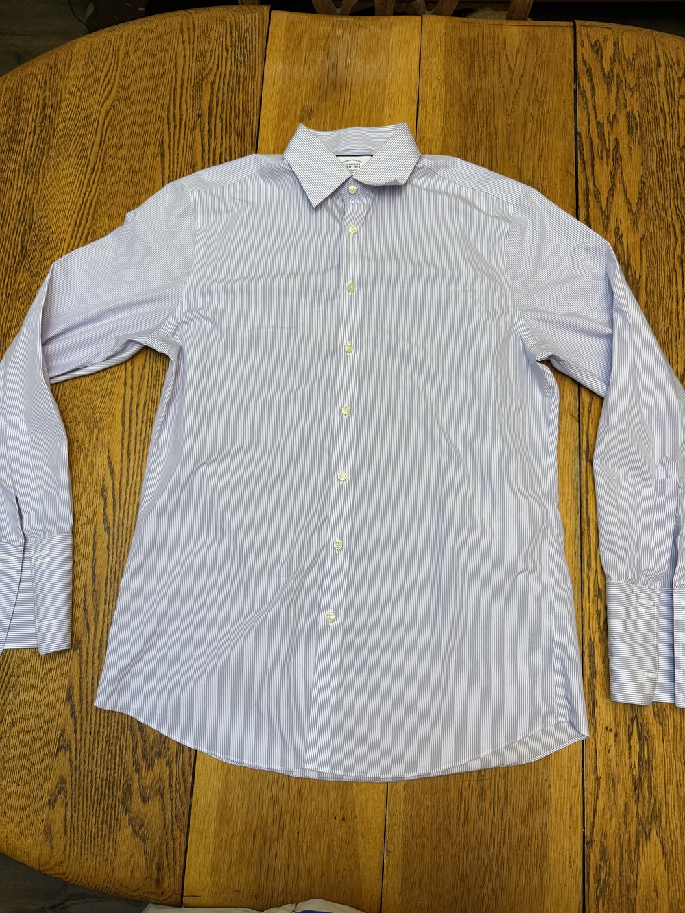 Charles Tyrwhitt Shirt Mens 16.5 Slim Fit Non-Iron Jermyn Street 35 Purple Strip